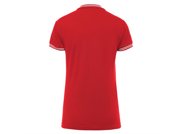 Hambo Polo Dame RØD/HVIT M Poloskjorte i bomull til dame 